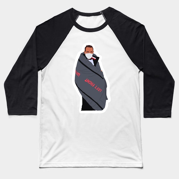 Lewis Hamilton wrapped up in a tire warming blanket Baseball T-Shirt by royaldutchness